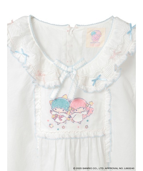 PINK HOUSE（ピンクハウス）の「Little Twin Stars×PINK HOUSE 刺しゅう入りローンブラウス（シャツ/ブラウス・レディース・ホワイト・フリー）」の4枚目の写真