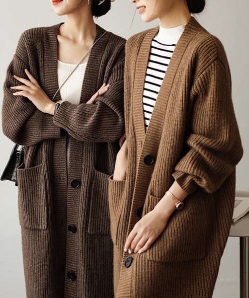 FREE STYLISTS(フリー スタイリスト)の「ロングニットカーディガン(カーディガン/ボレロ・レディース・ブラウン/ダークブラウン・FREE)」の20枚目の写真