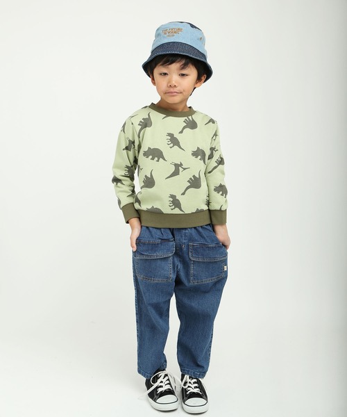 DILASH（ディラッシュ）の「恐竜いっぱいトレーナー（裏毛）（スウェット・キッズ・カーキ/オフホワイト・130/120/110/100/90/80）」の12枚目の写真