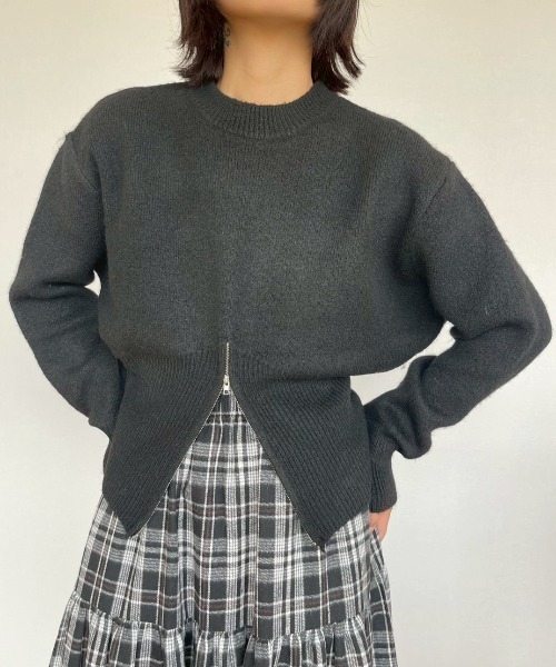 AMAIL（アマイル）の「Curve Knit（ニット/セーター・レディース・グレー/ブラック・FREE）」の6枚目の写真