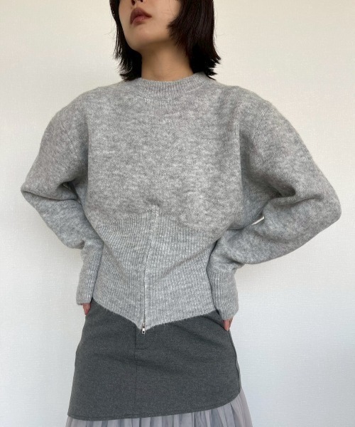 AMAIL（アマイル）の「Curve Knit（ニット/セーター・レディース・グレー/ブラック・FREE）」の9枚目の写真