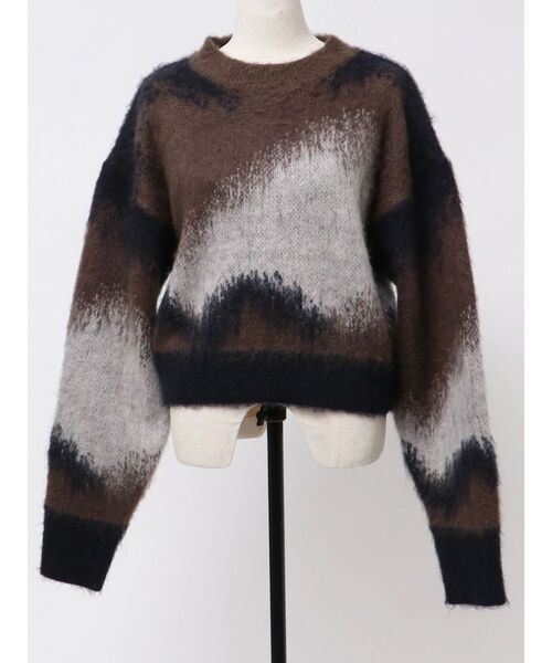 VEQUM(VEQUM)の「【VEQUM】JACQUARD ART KNIT(ニット/セーター・レディース・ネイビー/ブラウン/カーキ・FREE)」の5枚目の写真