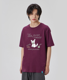 [ドゥドルパピー]コットンルーズフィット半袖Tシャツ_プラムパープル