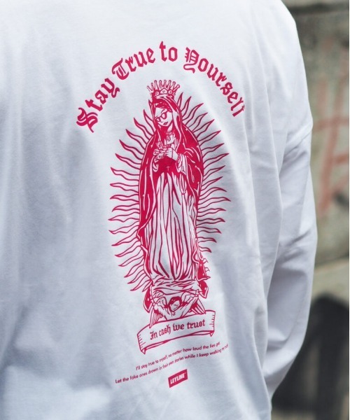 Leyline（レイライン）の「【Leyline】Urban Maria l/s tee（Tシャツ/カットソー・メンズ・ブラック×ホワイト/ホワイト×レッド/ホワイト×ブルー・M/XL/L）」の7枚目の写真