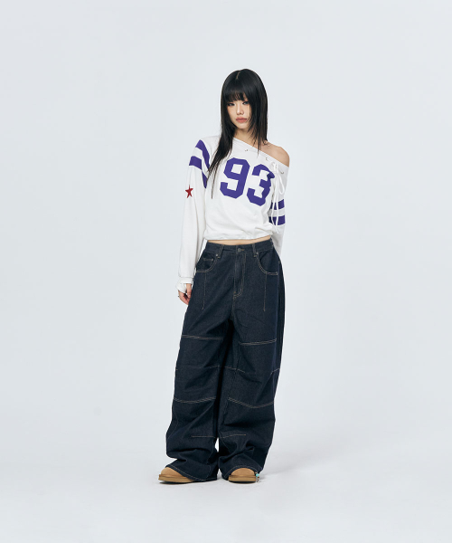 SCHISM INDUCING（スキズムインデューシング）の「TEAM OFF SHOULDER SLEEVES IVORY（Tシャツ/カットソー・レディース・その他・OS）」の8枚目の写真