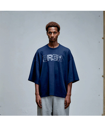 ERER（エルエル）の「ER 刺繍ディテール オーバーサイズ Tシャツ ネイビー（Tシャツ/カットソー）」