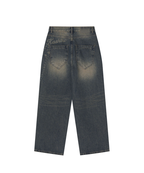 KASHIKO(カシコ)の「Chain Wide Denim Pants Rusty Blue(デニムパンツ・レディース・その他・SMALL/MEDIUM)」の3枚目の写真