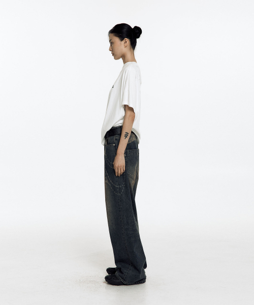 KASHIKO(カシコ)の「Chain Wide Denim Pants Rusty Blue(デニムパンツ・レディース・その他・SMALL/MEDIUM)」の9枚目の写真