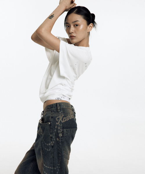 KASHIKO(カシコ)の「Chain Wide Denim Pants Rusty Blue(デニムパンツ・レディース・その他・SMALL/MEDIUM)」の13枚目の写真