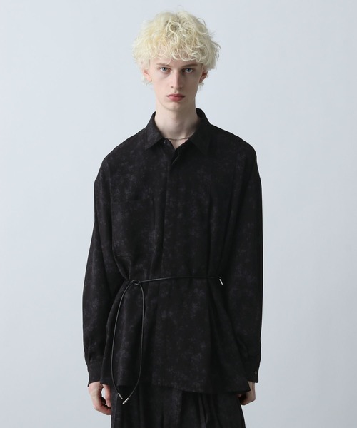 HARE（ハレ）の「【SET UP対応】YOSEレザーベルトシャツ(HARE)（シャツ/ブラウス・メンズ・パープル/グレー系その他/ブラック・FREE）」の3枚目の写真