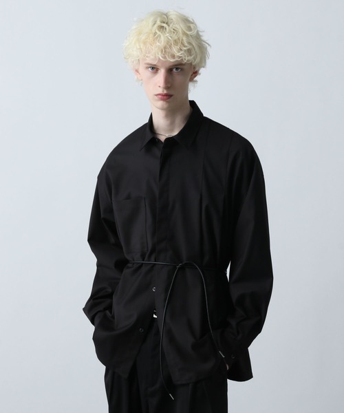 HARE（ハレ）の「【SET UP対応】YOSEレザーベルトシャツ(HARE)（シャツ/ブラウス・メンズ・パープル/グレー系その他/ブラック・FREE）」の2枚目の写真