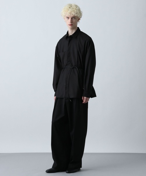 HARE（ハレ）の「【SET UP対応】YOSEレザーベルトシャツ(HARE)（シャツ/ブラウス・メンズ・パープル/グレー系その他/ブラック・FREE）」の5枚目の写真