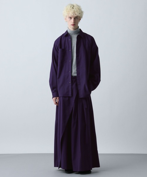 HARE（ハレ）の「【SET UP対応】YOSEレザーベルトシャツ(HARE)（シャツ/ブラウス・メンズ・パープル/グレー系その他/ブラック・FREE）」の8枚目の写真