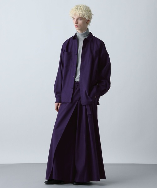 HARE（ハレ）の「【SET UP対応】YOSEレザーベルトシャツ(HARE)（シャツ/ブラウス・メンズ・パープル/グレー系その他/ブラック・FREE）」の9枚目の写真