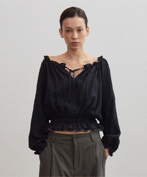 VELVETTE LAYER BLOUSE (DARK NAVY)