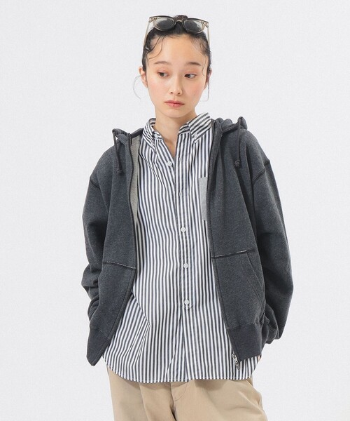 BEAMS BOY（ビームスボーイ）の「レトロ フィット ジップ フーディー（パーカー・レディース・サックスブルー/ナチュラル/チャコールグレー・1/2）」の2枚目の写真