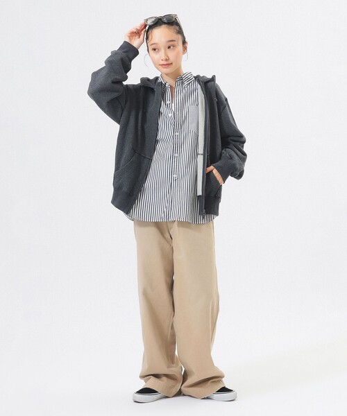 BEAMS BOY（ビームスボーイ）の「レトロ フィット ジップ フーディー（パーカー・レディース・サックスブルー/ナチュラル/チャコールグレー・1/2）」の10枚目の写真