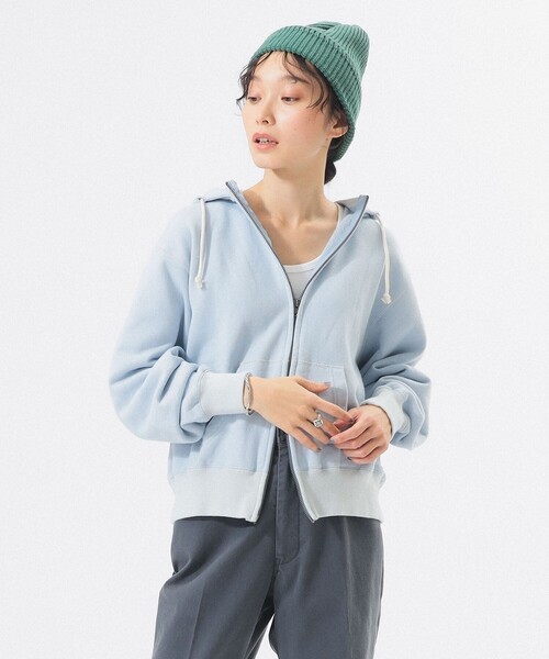 BEAMS BOY（ビームスボーイ）の「レトロ フィット ジップ フーディー（パーカー・レディース・サックスブルー/ナチュラル/チャコールグレー・1/2）」の16枚目の写真
