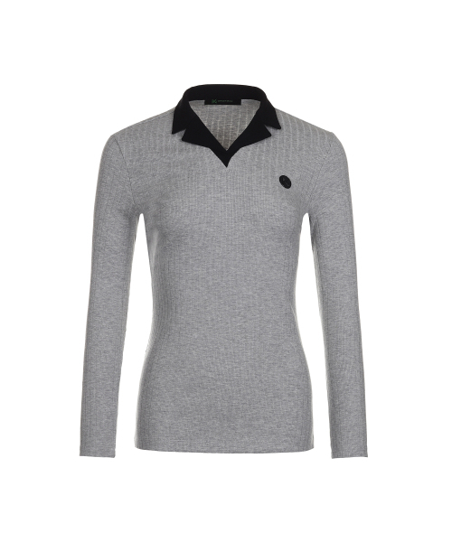 BERMUDAGRASS（バミューダグラス）の「オープンカラー配色ゴルジTシャツ-GREY（ポロシャツ・レディース・その他・SMALL/MEDIUM）」の3枚目の写真