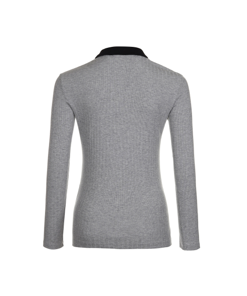 BERMUDAGRASS（バミューダグラス）の「オープンカラー配色ゴルジTシャツ-GREY（ポロシャツ・レディース・その他・SMALL/MEDIUM）」の2枚目の写真