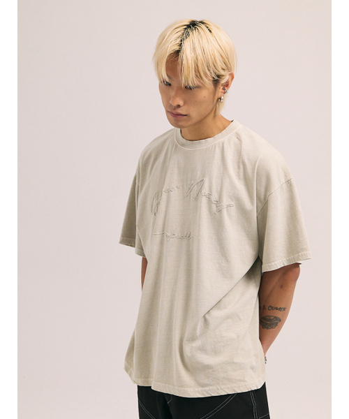 AKECII(アケシ)の「スーパーノーマルチェーン刺繍ピグメント半袖Tシャツ-クリーム(Tシャツ/カットソー・メンズ・その他・MEDIUM/LARGE)」の5枚目の写真