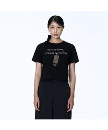 Blessing Knot Crop T-shirt (Black)