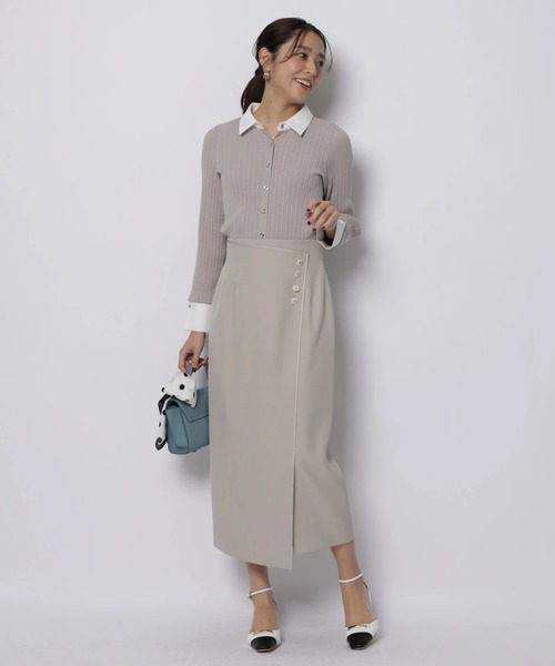 JUSGLITTY(ジャスグリッティー)の「プチボタンタイトスカート(スカート・レディース・ブラック/ベージュ・2/1/0)」の16枚目の写真