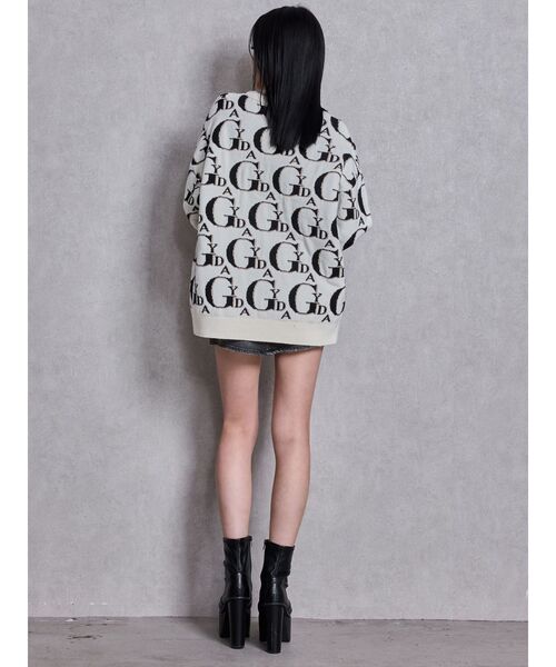 GYDA（ジェイダ）の「GYDA PATTERN ニットトップス（ニット/セーター・レディース・グレー/オフホワイト/ブラック・FREE）」の7枚目の写真