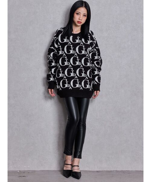 GYDA（ジェイダ）の「GYDA PATTERN ニットトップス（ニット/セーター・レディース・グレー/オフホワイト/ブラック・FREE）」の13枚目の写真