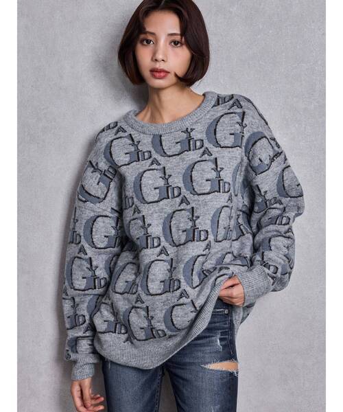 GYDA（ジェイダ）の「GYDA PATTERN ニットトップス（ニット/セーター・レディース・グレー/オフホワイト/ブラック・FREE）」の15枚目の写真