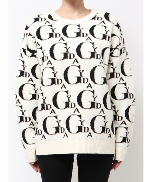 GYDA（ジェイダ）の「GYDA PATTERN ニットトップス（ニット/セーター・レディース・グレー/オフホワイト/ブラック・FREE）」の20枚目の写真