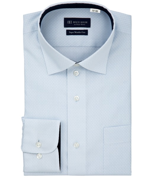 TOKYO SHIRTS(トウキョウシャツ)の「【超形態安定】 形態安定ノンアイロン ワイド 長袖ビジネスワイシャツ(大きいサイズ・長いサイズ)(ビジネスシャツ・メンズ・サックスブルー・首回り39cm-裄丈88cm/首回り41cm-裄丈90cm/首回り42cm-裄丈90cm/首回り43cm-裄丈90cm/首回り45cm-裄丈82cm/首回り45cm-裄丈86cm/首回り45cm-裄丈90cm/首回り47cm-裄丈86cm/首回り47cm-裄丈90cm)」の1枚目の写真