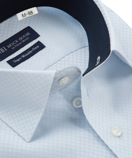 TOKYO SHIRTS(トウキョウシャツ)の「【超形態安定】 形態安定ノンアイロン ワイド 長袖ビジネスワイシャツ(大きいサイズ・長いサイズ)(ビジネスシャツ・メンズ・サックスブルー・首回り39cm-裄丈88cm/首回り41cm-裄丈90cm/首回り42cm-裄丈90cm/首回り43cm-裄丈90cm/首回り45cm-裄丈82cm/首回り45cm-裄丈86cm/首回り45cm-裄丈90cm/首回り47cm-裄丈86cm/首回り47cm-裄丈90cm)」の2枚目の写真