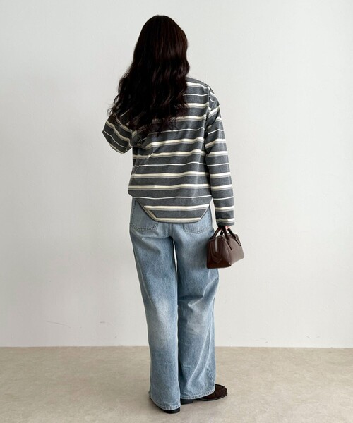 fredy emue（フレディエミュ）の「マルチボーダーラガーロンTシャツ（Tシャツ/カットソー・レディース・ブラウン系その他/グレー系その他/ピンク系その他・38）」の4枚目の写真