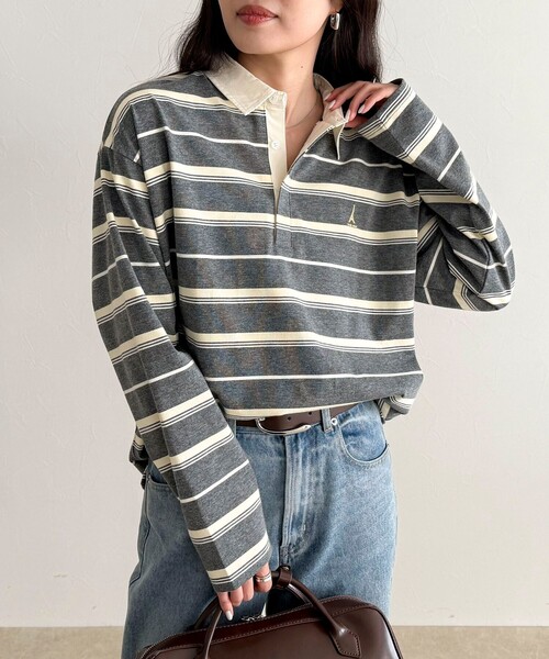 fredy emue（フレディエミュ）の「マルチボーダーラガーロンTシャツ（Tシャツ/カットソー・レディース・ブラウン系その他/グレー系その他/ピンク系その他・38）」の7枚目の写真