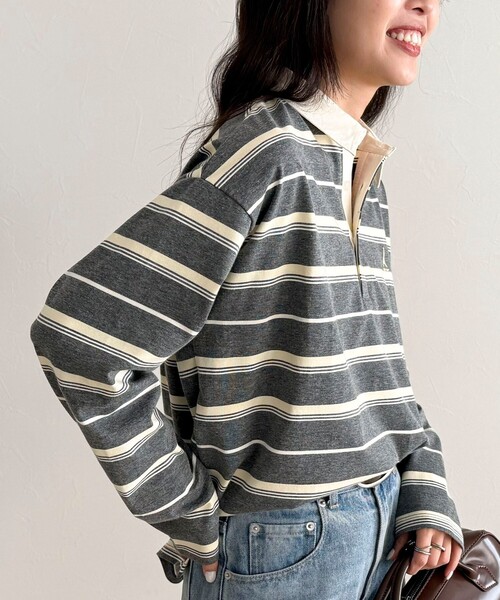 fredy emue（フレディエミュ）の「マルチボーダーラガーロンTシャツ（Tシャツ/カットソー・レディース・ブラウン系その他/グレー系その他/ピンク系その他・38）」の8枚目の写真