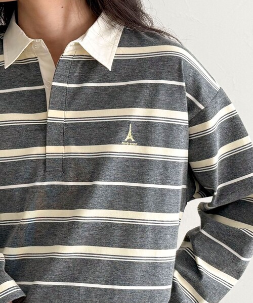 fredy emue（フレディエミュ）の「マルチボーダーラガーロンTシャツ（Tシャツ/カットソー・レディース・ブラウン系その他/グレー系その他/ピンク系その他・38）」の9枚目の写真