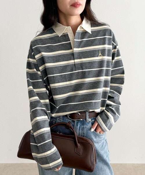 fredy emue（フレディエミュ）の「マルチボーダーラガーロンTシャツ（Tシャツ/カットソー・レディース・ブラウン系その他/グレー系その他/ピンク系その他・38）」の10枚目の写真