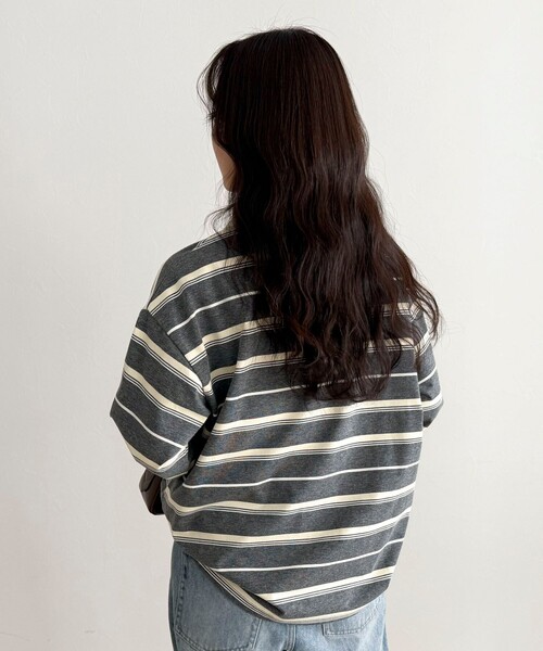 fredy emue（フレディエミュ）の「マルチボーダーラガーロンTシャツ（Tシャツ/カットソー・レディース・ブラウン系その他/グレー系その他/ピンク系その他・38）」の11枚目の写真