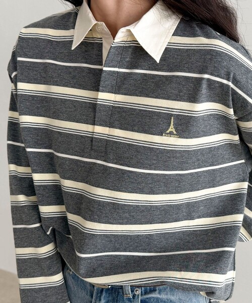 fredy emue（フレディエミュ）の「マルチボーダーラガーロンTシャツ（Tシャツ/カットソー・レディース・ブラウン系その他/グレー系その他/ピンク系その他・38）」の12枚目の写真