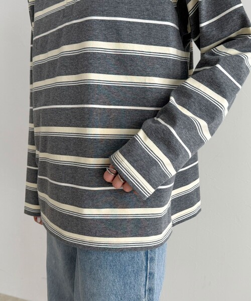 fredy emue（フレディエミュ）の「マルチボーダーラガーロンTシャツ（Tシャツ/カットソー・レディース・ブラウン系その他/グレー系その他/ピンク系その他・38）」の18枚目の写真