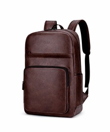 12D59-KR レザーライク マルチポケット バックパック