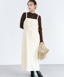 ゴールドボタンツイードジャンパースカート 【低身長・小柄女性】