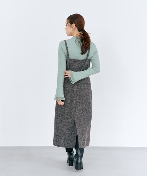 COHINA(コヒナ)の「ゴールドボタンツイードジャンパースカート 【低身長・小柄女性】(ジャンパースカート・レディース・ホワイト/ブラック・REGULAR/SHORT)」の4枚目の写真