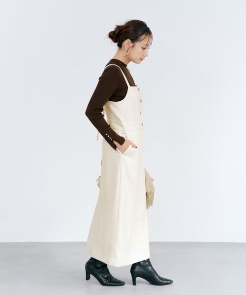 COHINA(コヒナ)の「ゴールドボタンツイードジャンパースカート 【低身長・小柄女性】(ジャンパースカート・レディース・ホワイト/ブラック・REGULAR/SHORT)」の9枚目の写真