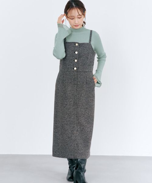 COHINA(コヒナ)の「ゴールドボタンツイードジャンパースカート 【低身長・小柄女性】(ジャンパースカート・レディース・ホワイト/ブラック・REGULAR/SHORT)」の21枚目の写真