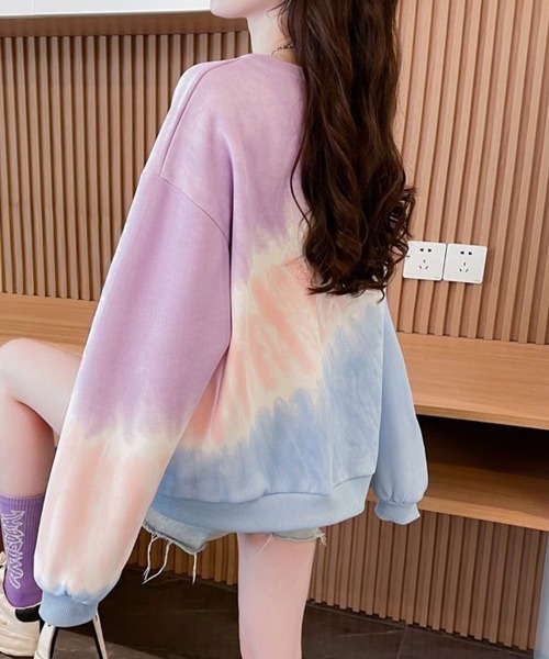 SallyLunn（サリーラン）の「タイダイカラースウェット（スウェット・レディース・ピンク/パープル・LARGE/MEDIUM）」の4枚目の写真