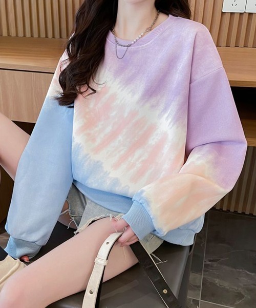 SallyLunn（サリーラン）の「タイダイカラースウェット（スウェット・レディース・ピンク/パープル・LARGE/MEDIUM）」の11枚目の写真
