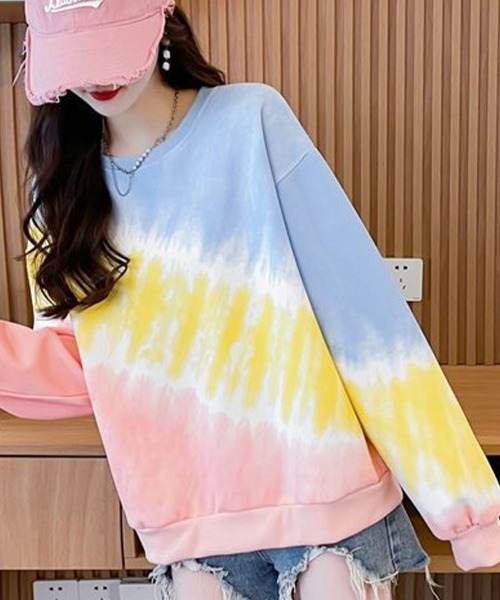 SallyLunn（サリーラン）の「タイダイカラースウェット（スウェット・レディース・ピンク/パープル・LARGE/MEDIUM）」の7枚目の写真