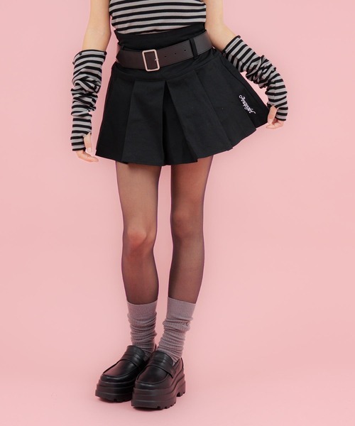 ANAP GｉRL（アナップガール）の「ベルト付プリーツスカート（スカート・キッズ・ネイビー/ブラック/グレー・XS/S/M）」の4枚目の写真